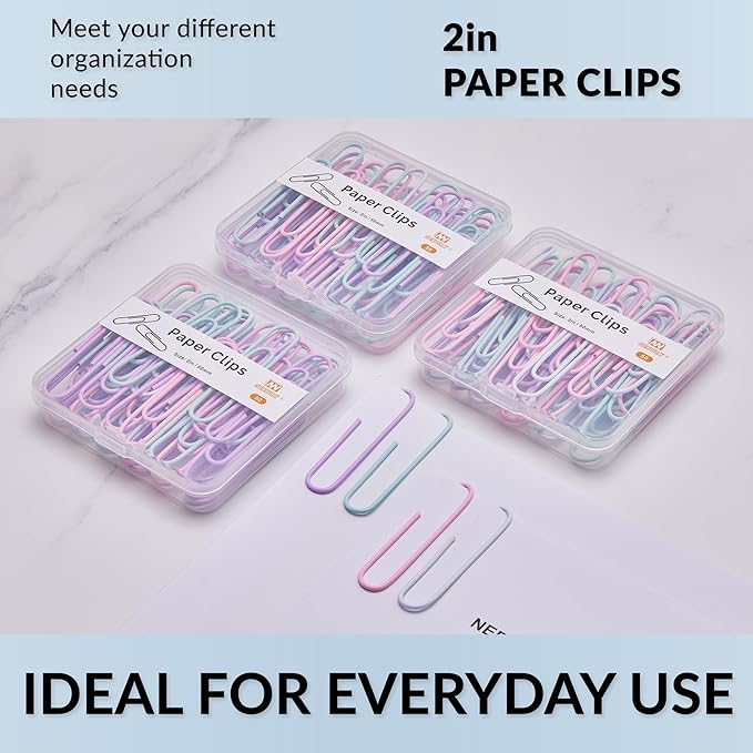 NEEWAY Colorful Large Paper Clips, 2 Inch Jumbo Paper Clips, 3 Pack of 50 - Image 6