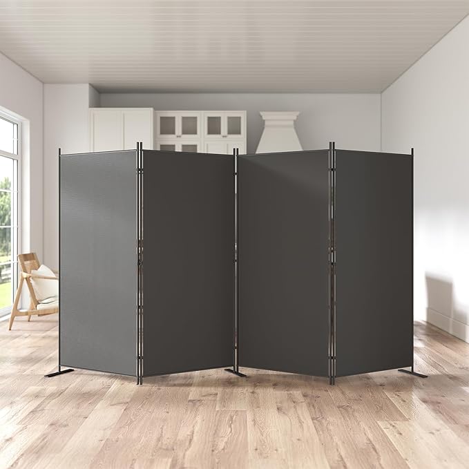 Helios&Hestia 4-Panel 6 ft Tall Indoor Folding Room Divider, Portable Privacy - Image 3