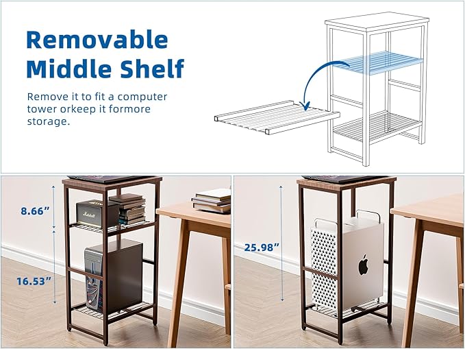 GEORIS 3 Tier Metal Printer Stand Shelf - Image 2