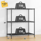 3 Tier Storage Shelves Metal Shelving Unit, Adjustable Wire Rack Pantry Kitchen - Image 9