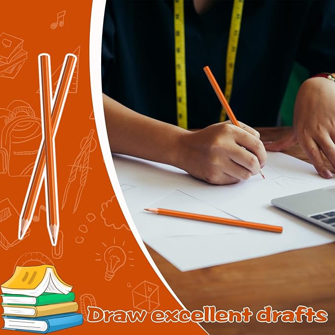 sqzrmdcg 36 PCS Orange Colored Pencils, Pre-sharpened Professional Wooden Art - Image 4