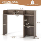 Tangkula Desktop Bookshelf, Countertop Storage Hutch - Image 3