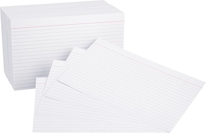 Amazon Basics Ruled Lined Index Note Cards, 5 Pack of 100, 5 in x 8 in by AmazonBasics