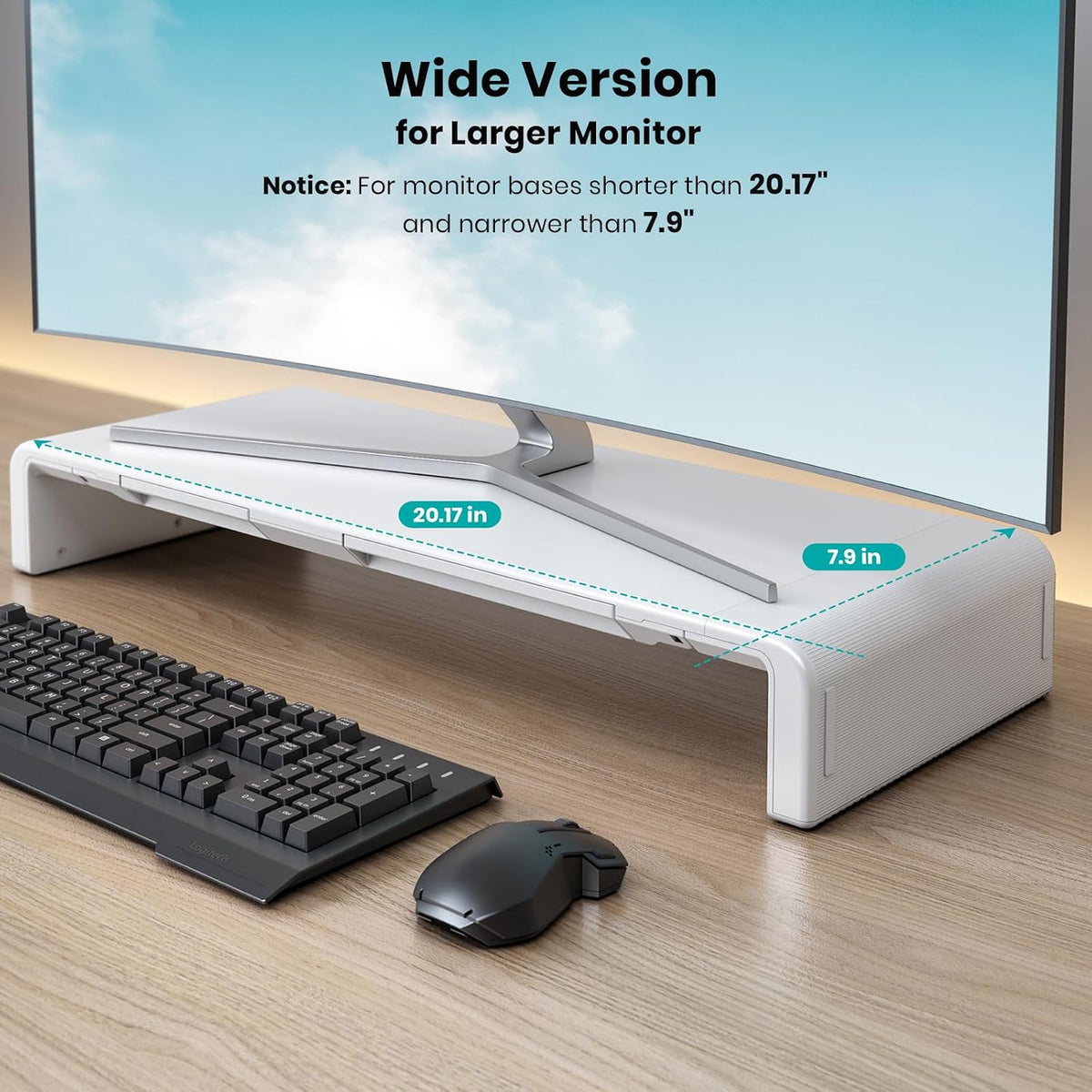 monitor stand riser, klearlook foldable, height adjustable computer shown in use