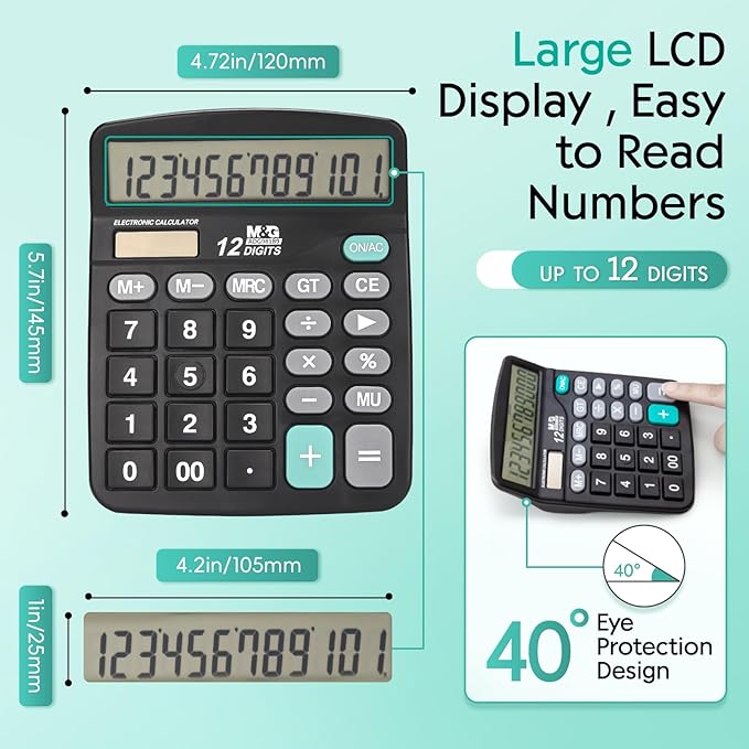 M&G Desk Calculator 12 Digit Office Calculators - Image 5