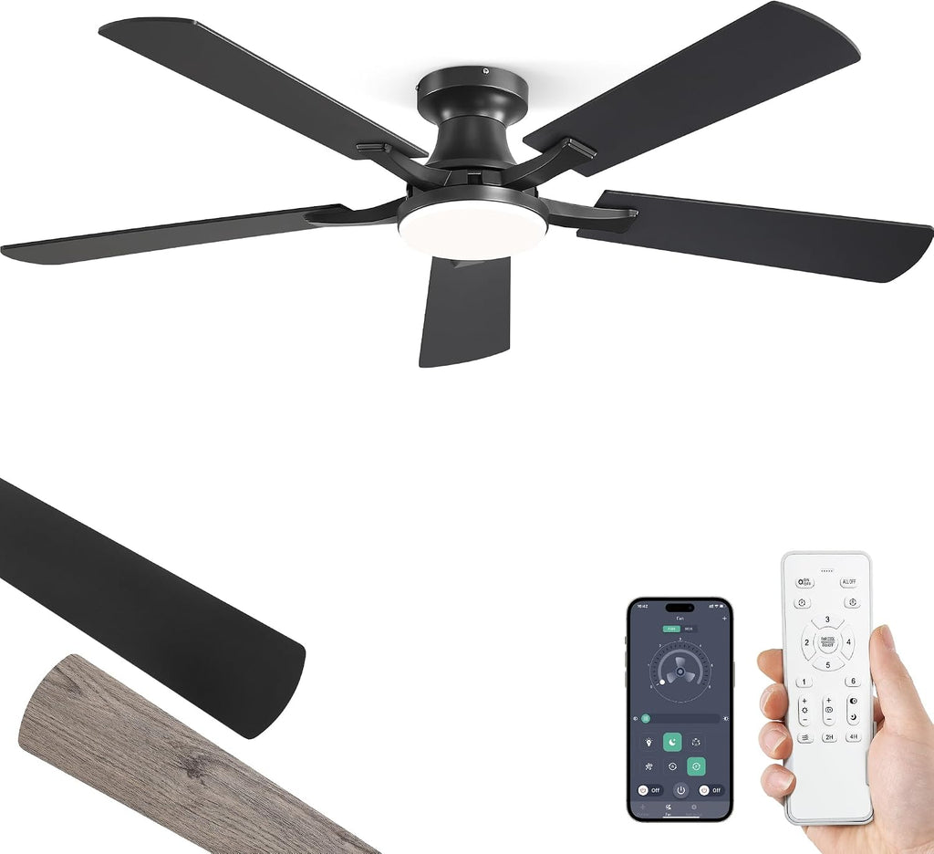 zmishibo 52 inch ceiling fans with lights, remote&app, main product view