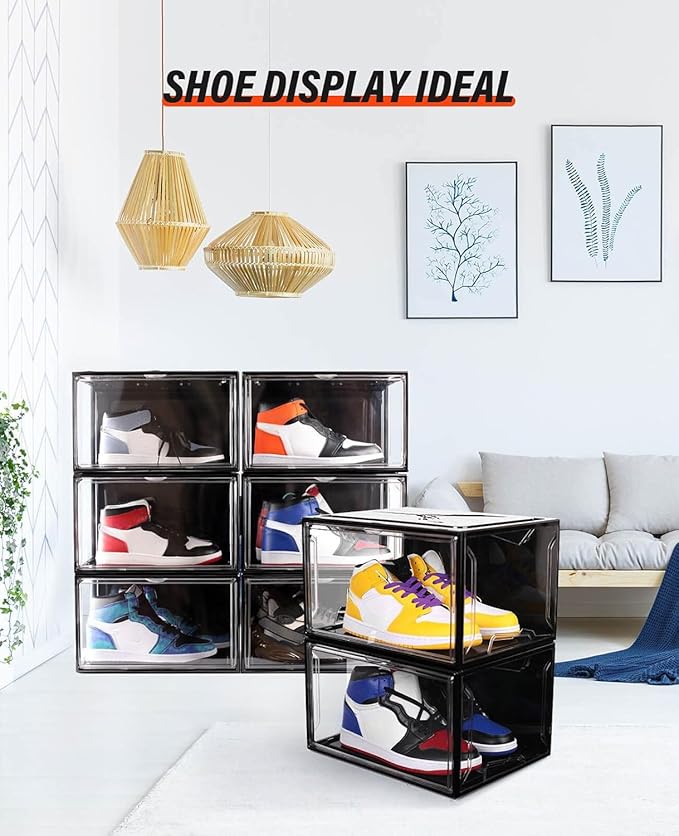 KDOR Clear Shoe Boxes Stackable, 3 Pack Shoe Storage Box - Image 4