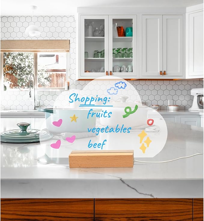 SetGame LED Note Board with 7 Colors Pen, Art Creative Light Up Dry Erase Board - Image 3