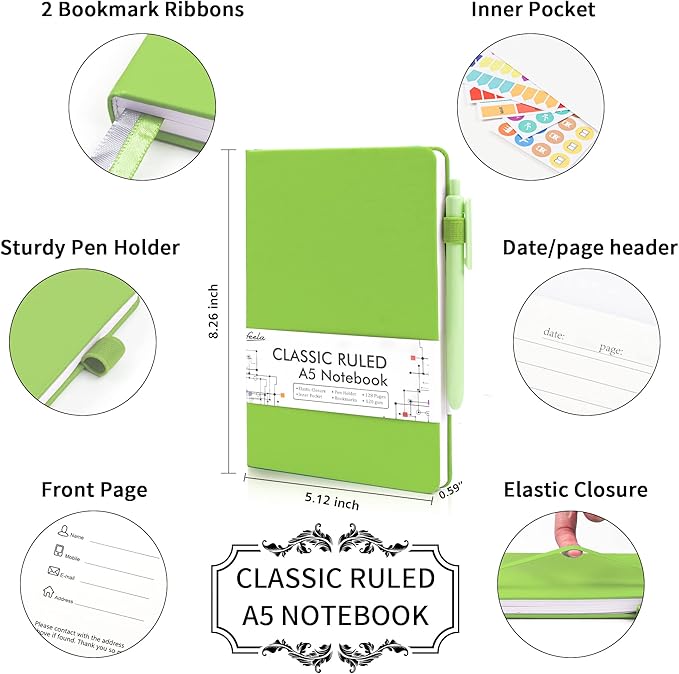 feela 12 Pack Notebooks Journals Bulk, Hardcover Notebook Classic Ruled Lined - Image 2