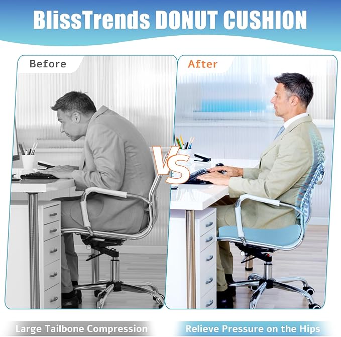 BlissTrends Donut Pillow Seat Cushion, Chair Cushions - Image 5