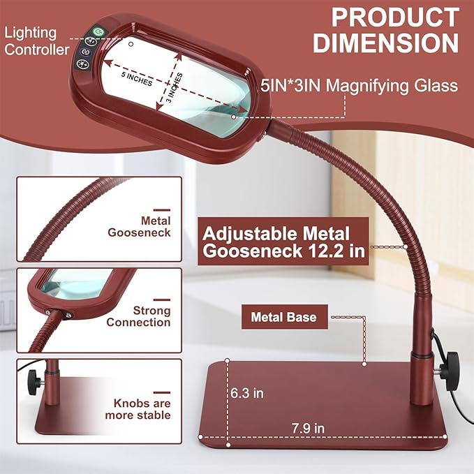 Veemagni 10X Rectangle Magnifying Glass - Image 5