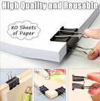 300 Pcs Medium Binder Clips Bulk 1.25 Inch Heavy Duty Paper Clamps Black Metal - Image 5