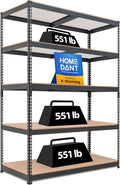 HOMEDANT 47.7" W Deep 5 Tier Heavy Duty Garage Shelving Adjustable Metal Rack by TheBestOrganizingSolution