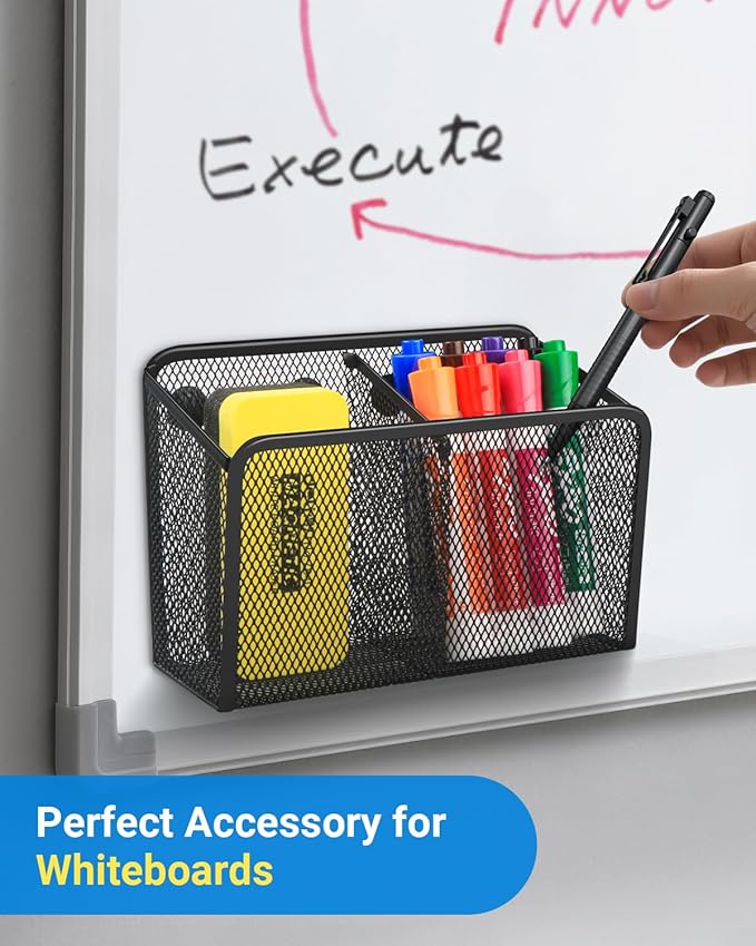Magnetic Pen Holder, Metal Strong Magnet Pen Cup Magnetic Marker Storage Basket - Image 6