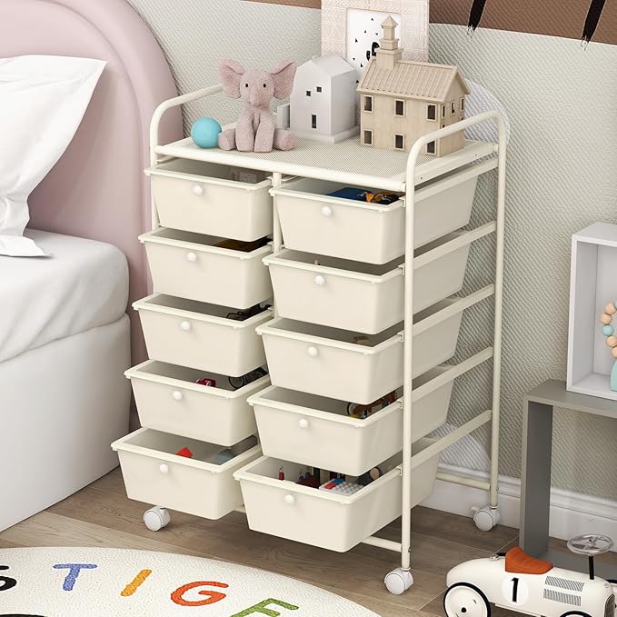 GLACER 10 Drawer Rolling Cart, Storage Cart - Image 8