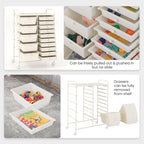 GLACER 15 Drawers Rolling Cart, Storage Cart - Image 6