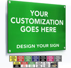 Custom Personalized Outdoor Metal Aluminum Business Signs, Waterproof White