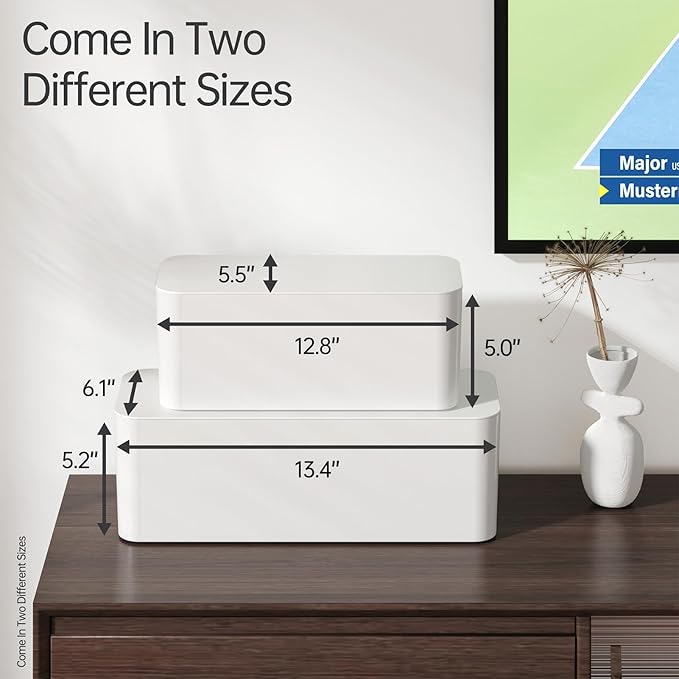 YECAYE 2 Pack Cable Management Box, Pet Friendly Cable Box Organizer - Image 5