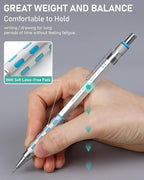 Nicpro Blocky Gear Metal Mechanical Pencil Set in Leather Case, 0.9&2mm Lead - Image 4