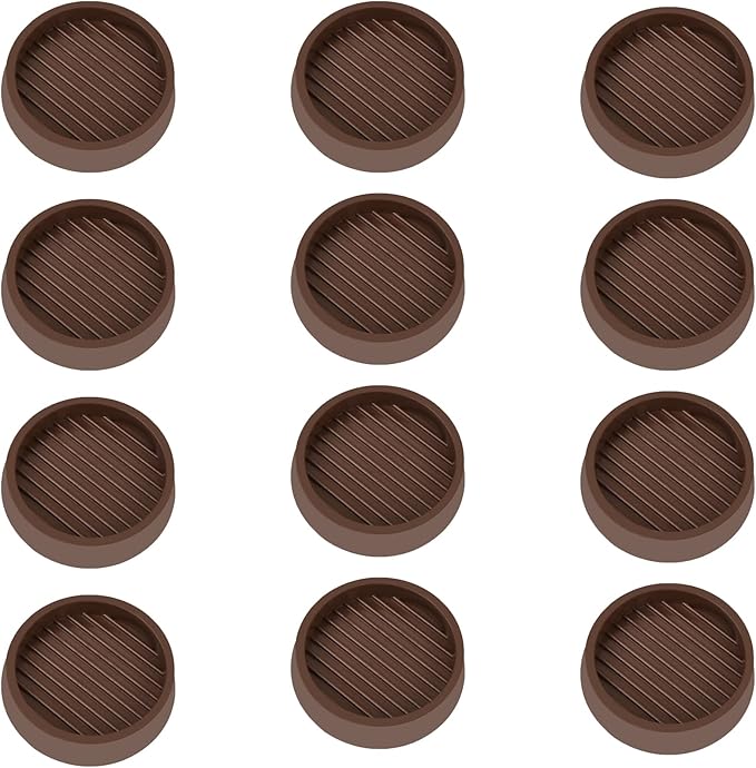 VOCOMO 2X2 Round Rubber Caster Cups, Non Slip Furniture Pads, Anti-Slip Gripper by VOCOMO