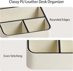 MEIBOOCH Remote Control Holder, PU Leather Small Desk Organizer - Image 4