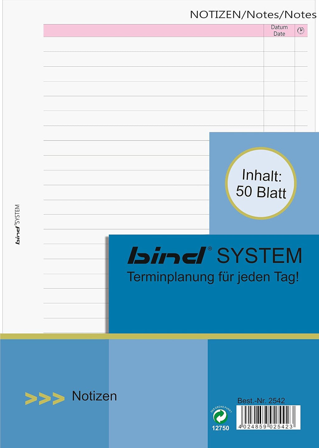 bind Ersatzeinlagen Notizblätter Manager, A5, liniert