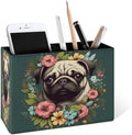 Famame Vintage Flowers Around Pug Pencil Holder by Famame