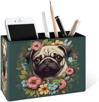 Famame Vintage Flowers Around Pug Pencil Holder by Famame