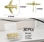 Gold-Tone Airplane Push Pins 30 Pack - Image 3