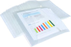 Rapesco 1497 ECO Recycled Popper Wallets, A4+, Pack of 50 | Clear Transparent