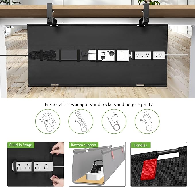KEEGH Large 36" Under Desk Cable Management Tray - Image 2