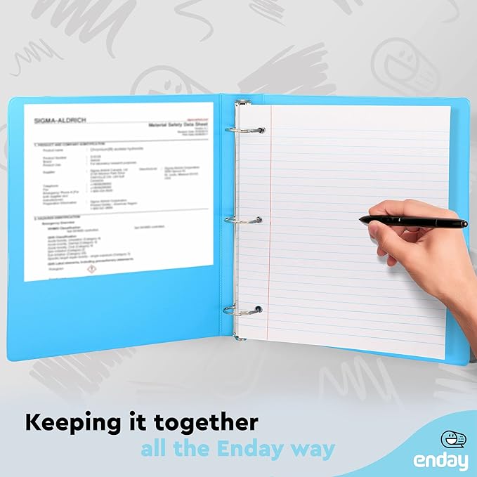 3 Ring Binder 1.5 Inch, 1 ½ inch Binder Clear View Cover - Image 6
