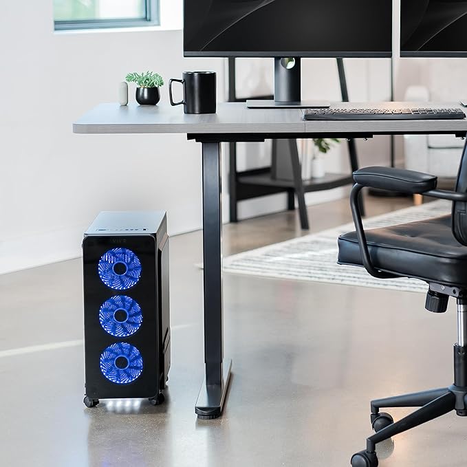 VIVO Computer Mid-Tower Case, CPU Steel Rolling Stand, Adjustable Mobile Cart - Image 8