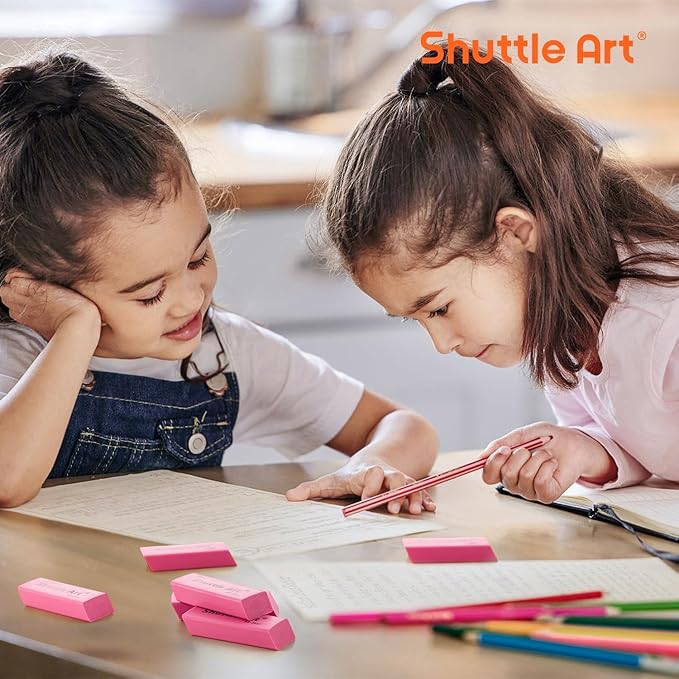 Pink Erasers, Shuttle Art 120 Pack Pink Erasers Bulk - Image 5