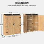 gizoon outdoor cabinet, waterproof roof, double lockable wooden, front angle view