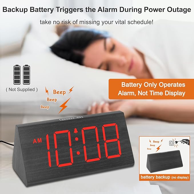 DreamSky Wooden Digital Alarm Clocks - Image 3