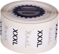 Clothing Size Stickers by Kenco - 0.875" Adhesive Apparel Circle Size Stickers - 2,500 Stickers Total (XXXL)