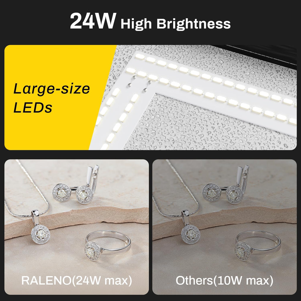 raleno 24w light box with adapter, 16"x12" lightbox shown in use
