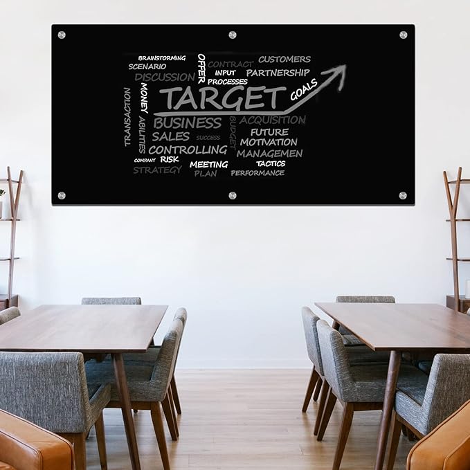 J&J worldwide Magnetic Black Glass Whiteboard 6' x 3', 70 x 35 Inches Large - Image 4