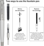 GC QUILL Fancy Fountain Pen Set – Fine and Medium Nibs, 18 Ink Cartridges - Image 7