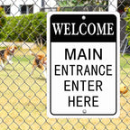 HBXNZ Main Entrance Enter Here Sign Security Street Road Metal Tin Sign Wall - Image 5