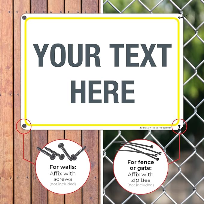 Personalized Custom Customize for Office, Delivery Yellow Sign, 10x14 Inches - Image 4