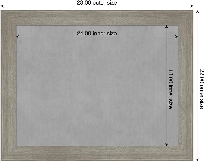 Amanti Art Grey Framed Magnetic Board 22x28 Medium Vision Board - Image 2