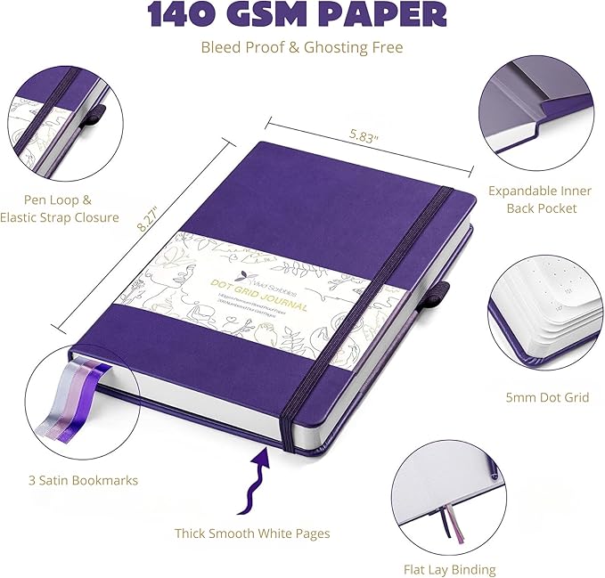 VIVID SCRIBBLES Dotted Journal – 140gsm Bleed Proof Thick White Paper – 200 - Image 3