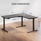 FLEXISPOT L Shaped Standing Desk, 63 x 55 Inch Electric Height Adjustable - Image 3