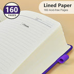 PERCUN Lined Journal Notebook for Men & Women, 160 Pages College Ruled Journal - Image 3