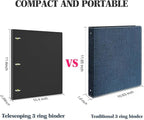 INFUN 1 Inch Telescoping 3 Ring Binder- 4 PCS-Black, Portable Plastic Binder - Image 3