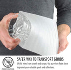 135 Pcs Moving Supplies with 3 Size Cushion Foam Pouch 1/16 Inch Thickness, 60 Pcs Fragile Stickers to Protect Ornament Cup Glasses China Dishes Shipping Storage Transportation (7.5x7.5 7.5x12 12x12)