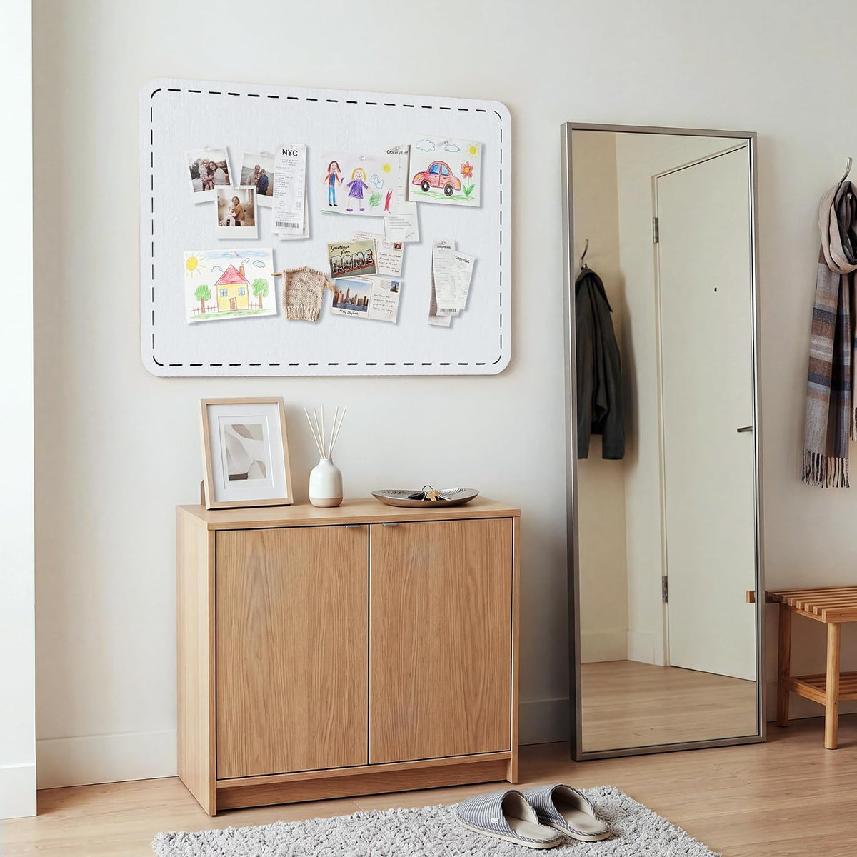 Stitched Bulletin Board 36 x 24 Inches Cork Board Alternative for Wall