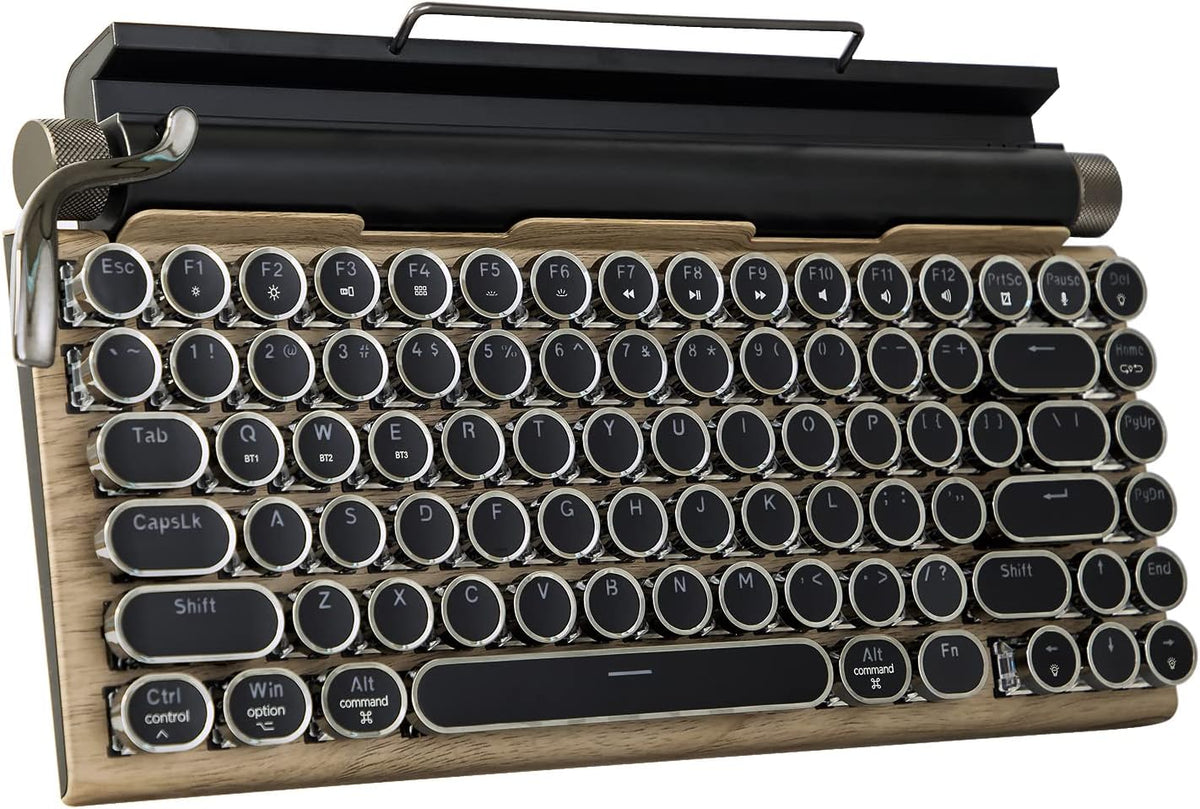 Adventurers Typewriter-Style Retro Mechanical Keyboard LED Backlight 83 Keys